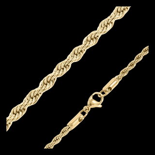 Rope Chain Necklace - 18K Gold PVD Stainless Steel